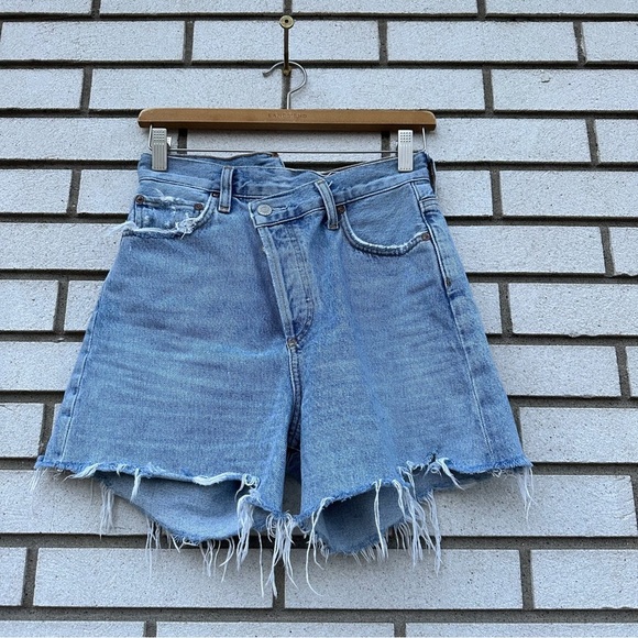 Agolde Criss Cross Denim Jean Short Symbol - Picture 3 of 11